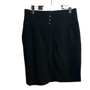 Nwt AGB Black Y2K Button Pencil Skirt